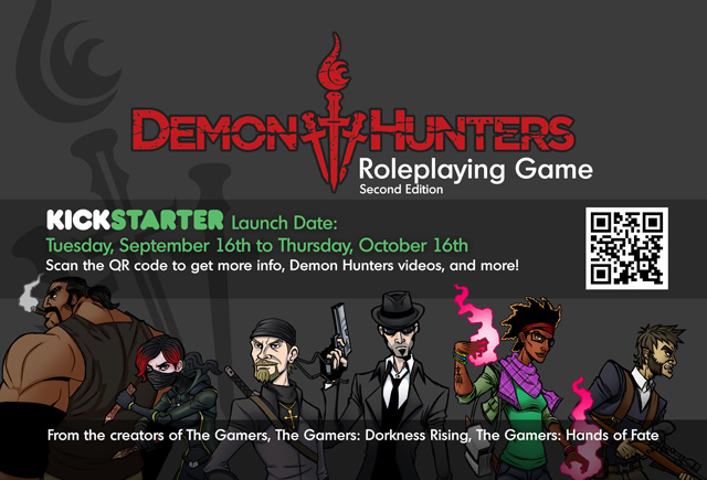 Demon Hunters RPG Kickstarter Postcard - Front